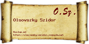Olsovszky Szidor névjegykártya